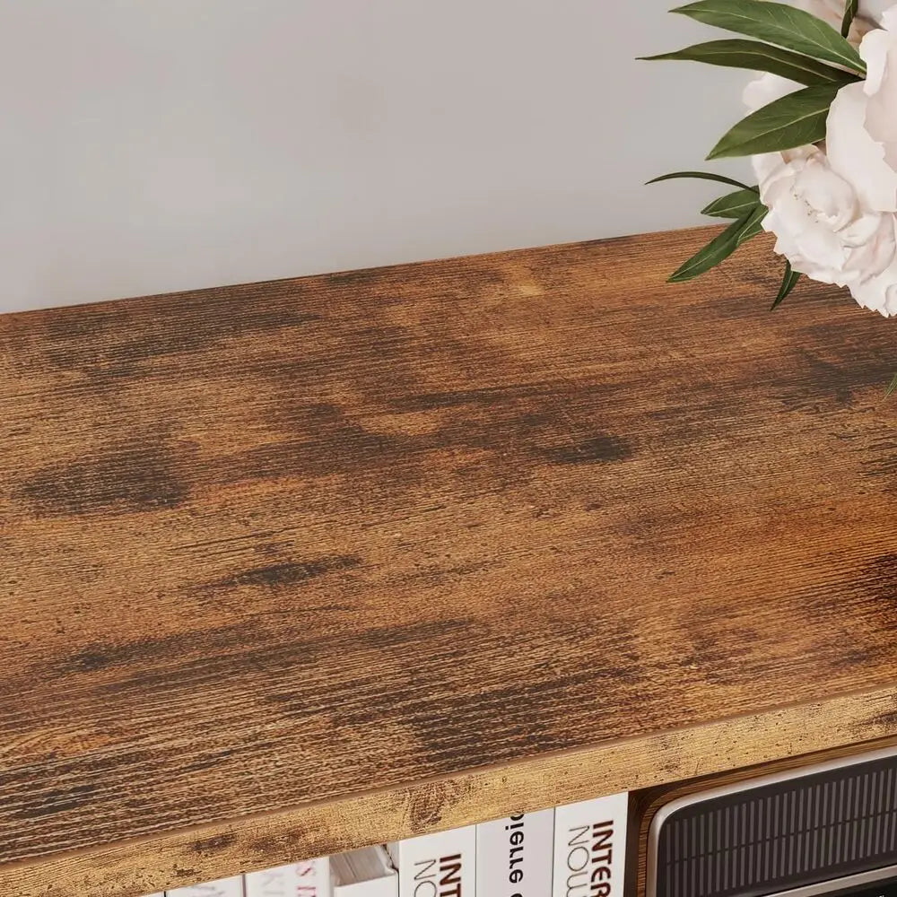 Ironck Industrial Bookshelf With Metal Frame Etagere Organizer