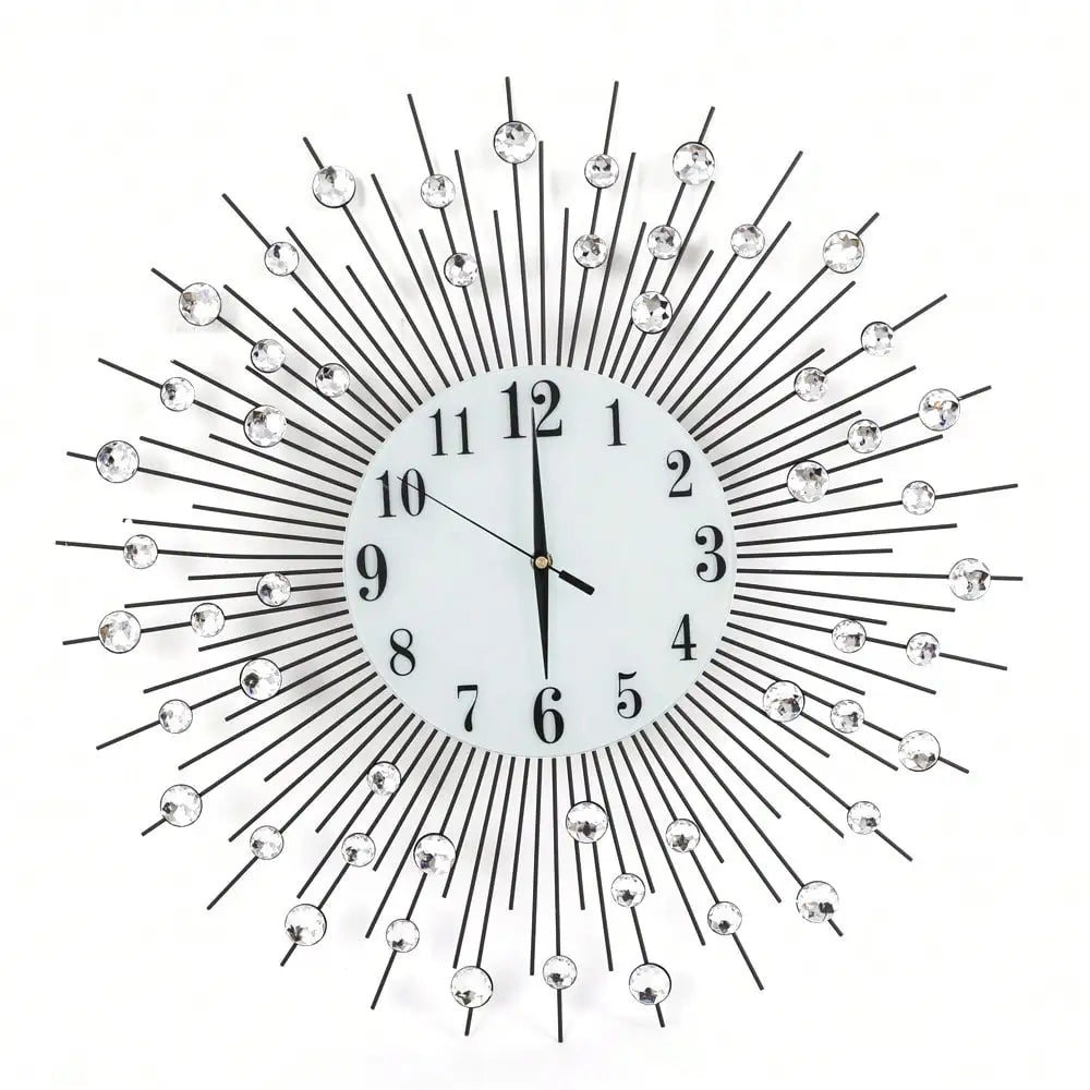 Crushed Diamond Crystal Wall Clock Modern Home Decor