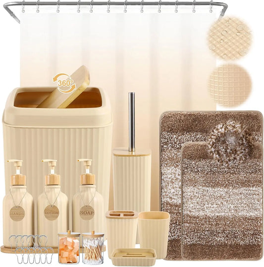 32-Piece Bathroom Accessory Set With Shower Curtain