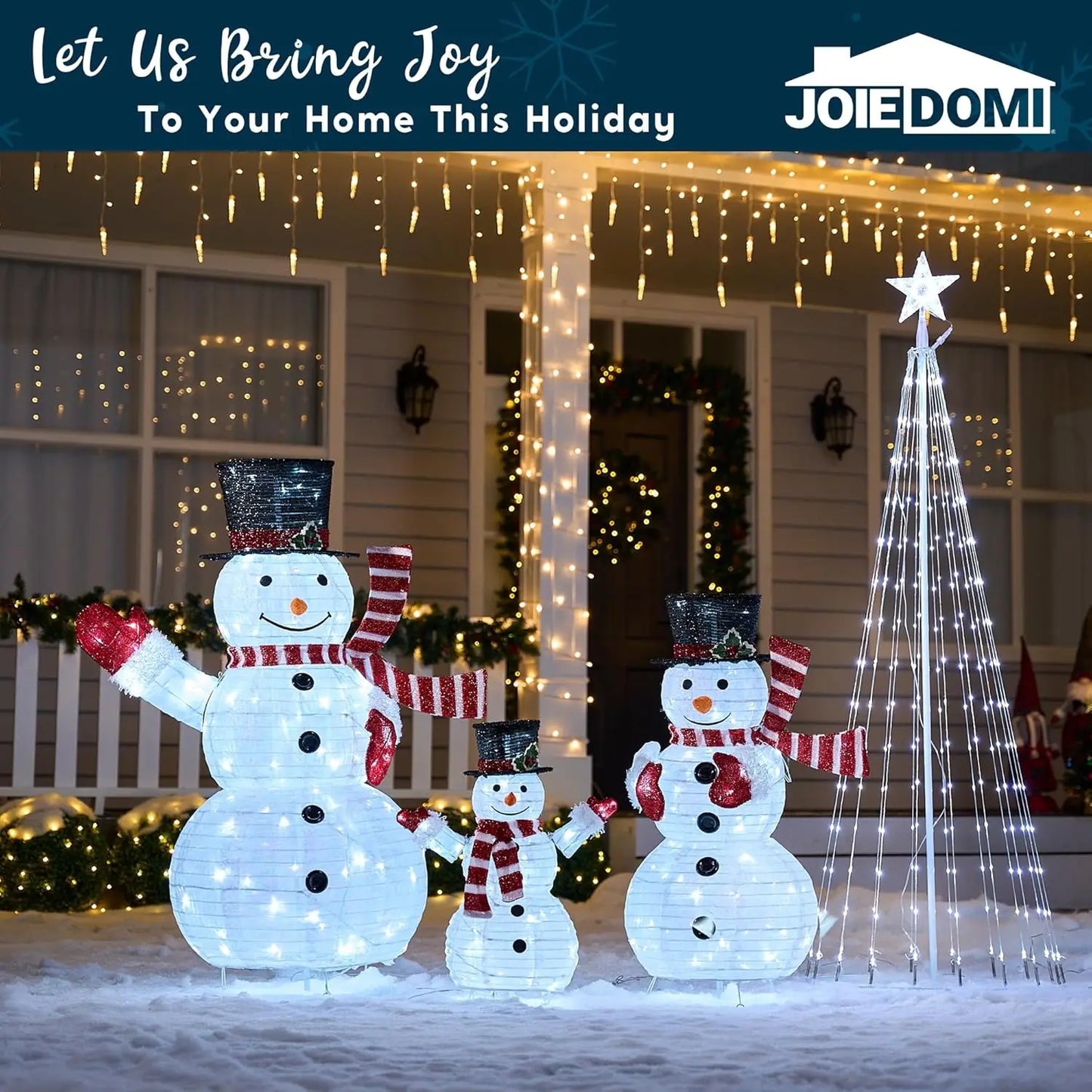 Joyfy Three Piece Snowman LED Yard Light Set 270 LEDs