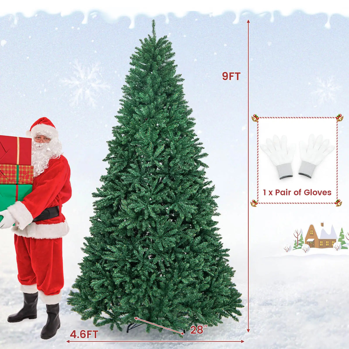 LIFEZEAL Artificial Christmas Tree Full Fir Hinged Branch Design