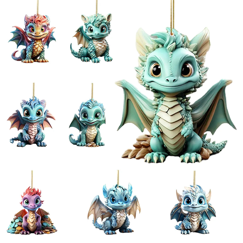 Shunmaii Christmas Dragon Acrylic Hanging Tree Ornaments