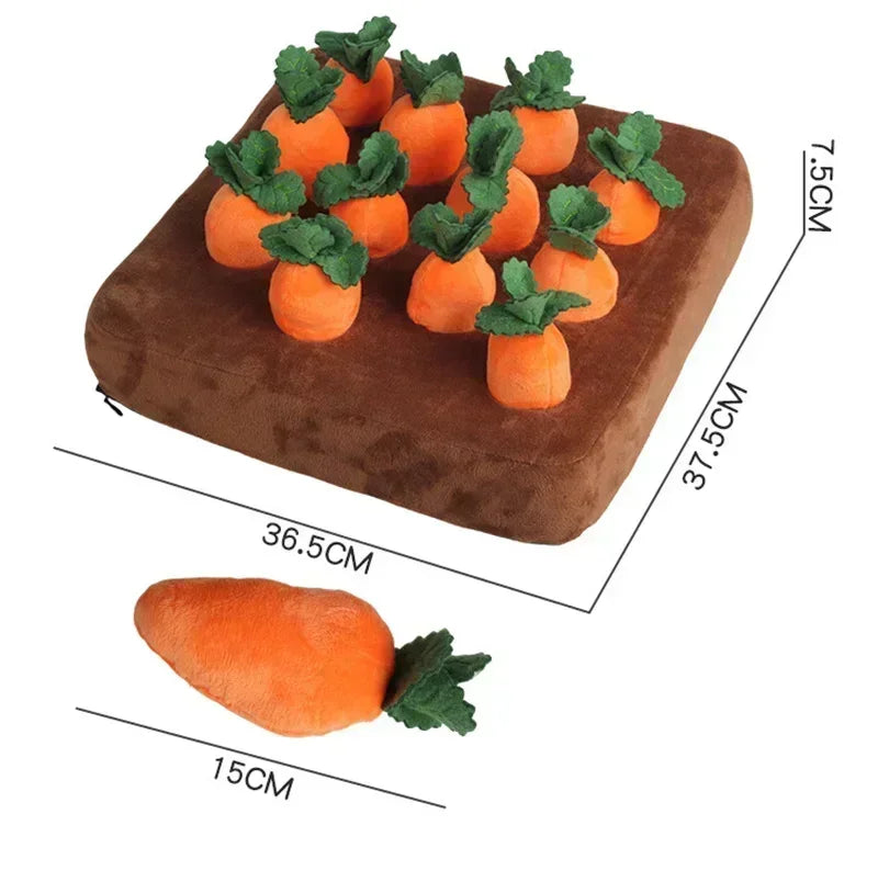 Innovative Snuffle Mat Dog Toy Plush Carrot Interactive Vegetable Field