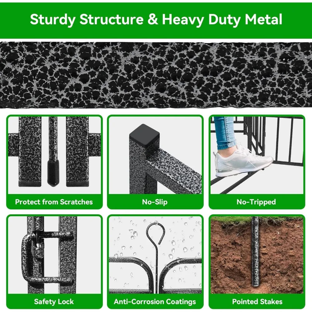 Outdoor Dog Fence Heavy Duty Anti Rust Playpen Reinforced Crossbars