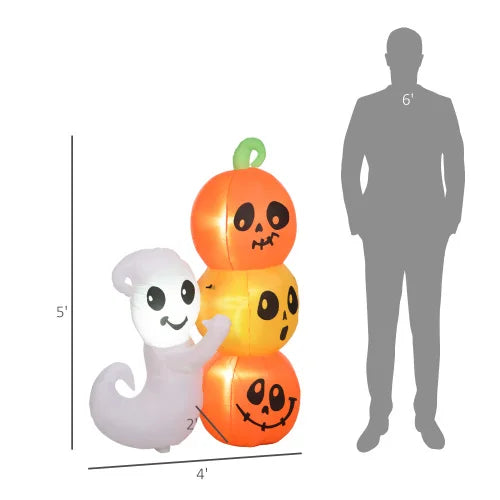 Inflatable Halloween Ghost And Pumpkin Outdoor LED Decoration