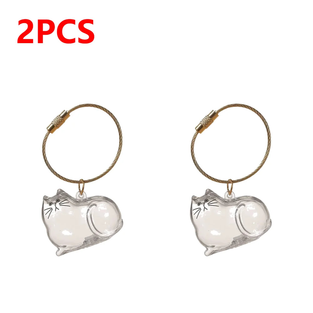 APWIKOGER Cat Keychain DIY Pendant Hair Storage Box