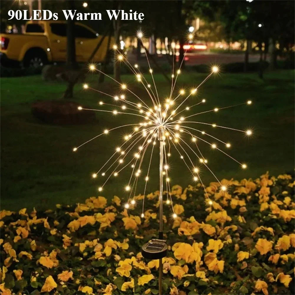 Solar Fireworks Light LED Fairy String Lights For Outdoors