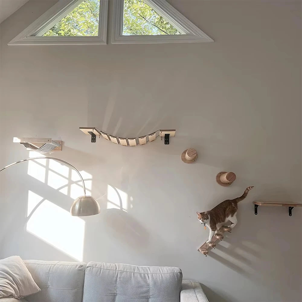 Cat Wall Mounted Climbing Shelf With Sisal Scratching Post
