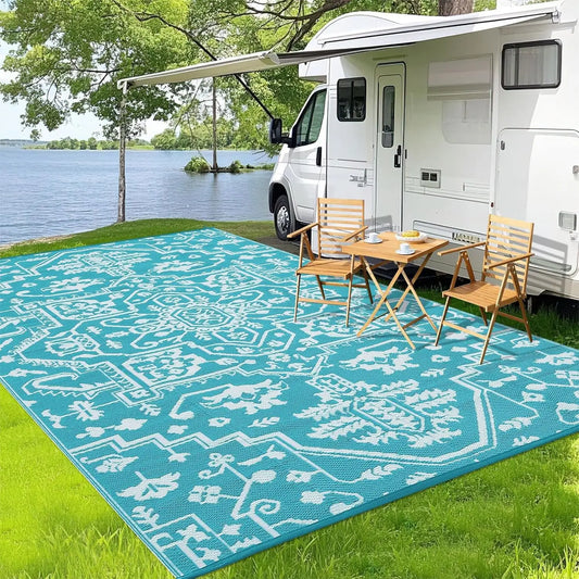 TWISTER.CK Waterproof Outdoor Area Rug Stain Resistant Mat For Deck