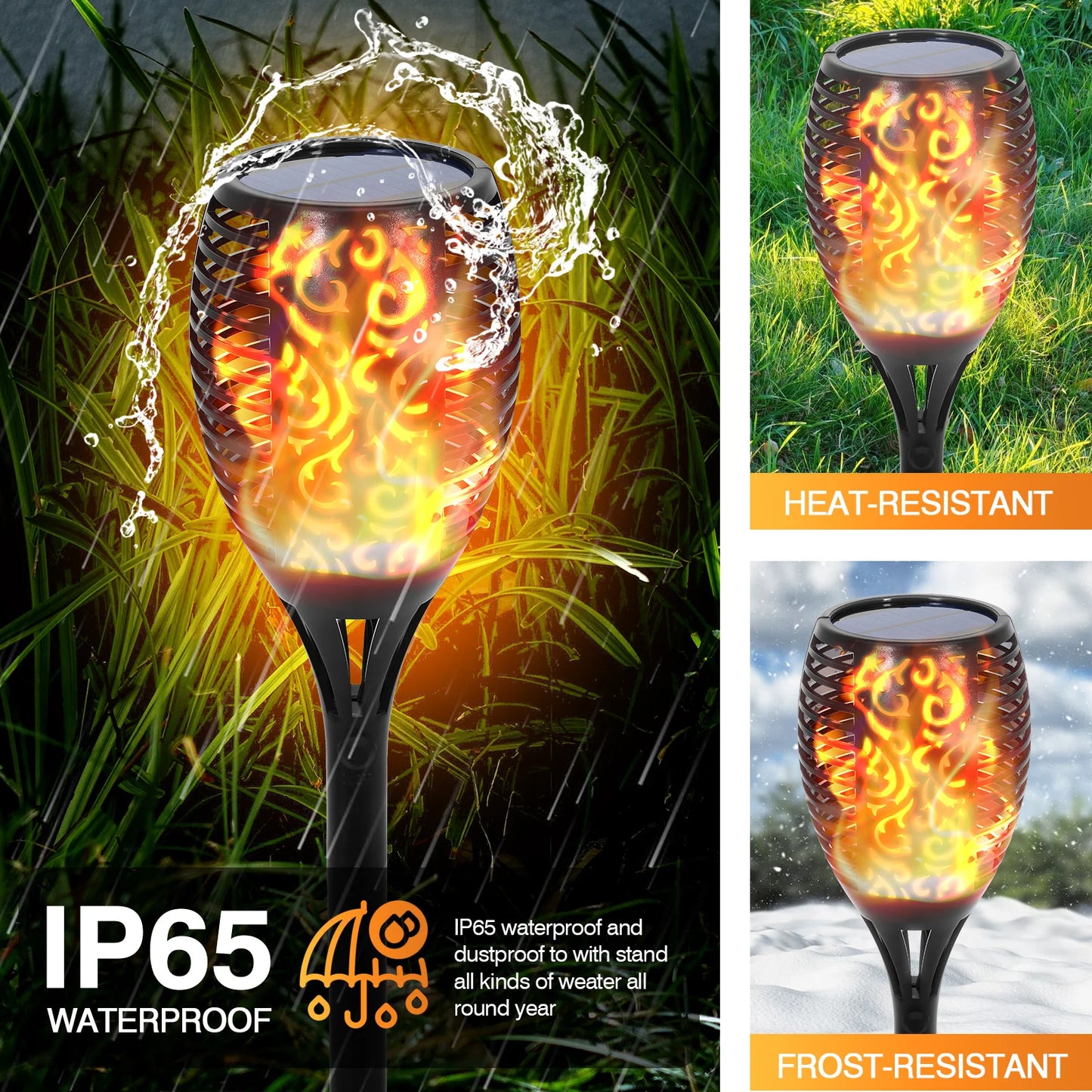Solar Torch Lights Outdoor 96 LED Waterproof Landscape Pathway
