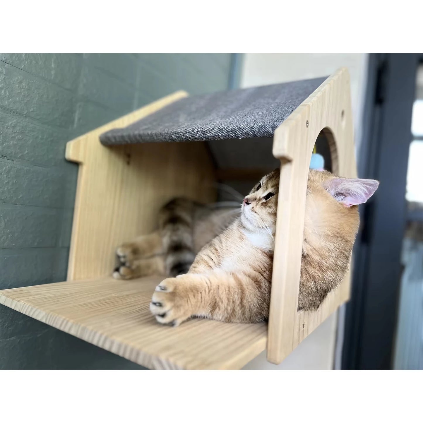 Wooden Cat Villa Wall Shelf for Sleeping and Resting
