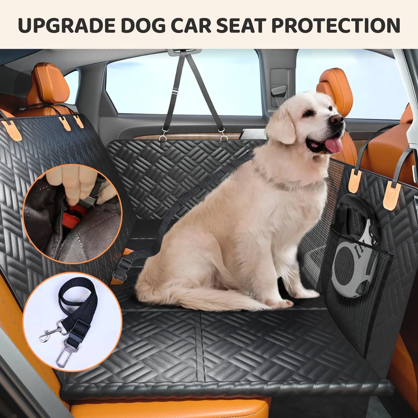 NONECN Car Rear Seat Dog Cover Hammock Heavy Duty 400lb Load