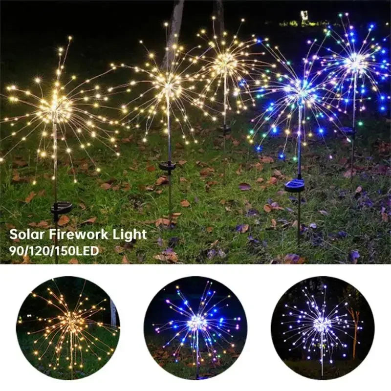 Solar Fireworks Light LED Fairy String Lights For Outdoors