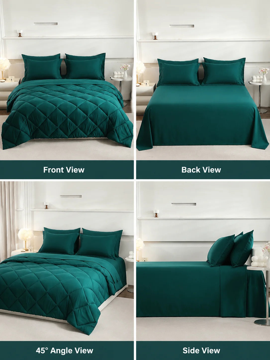 EasYum 7 Piece Bedding Set Quilt Comforter Flat Sheet Pillowcases