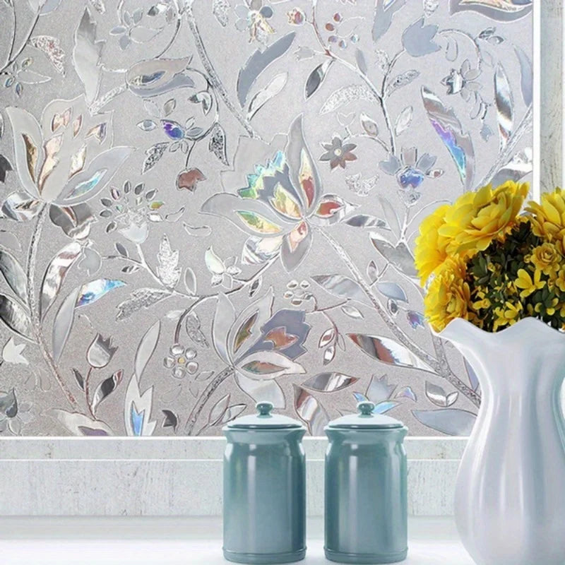 Elegant Tulip Window Film Self-Adhesive Privacy Sticker