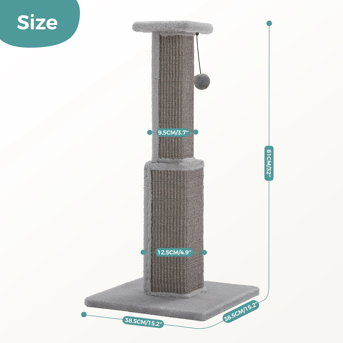 PAWZ Road Cat Scratching Post With Woven Sisal Ball