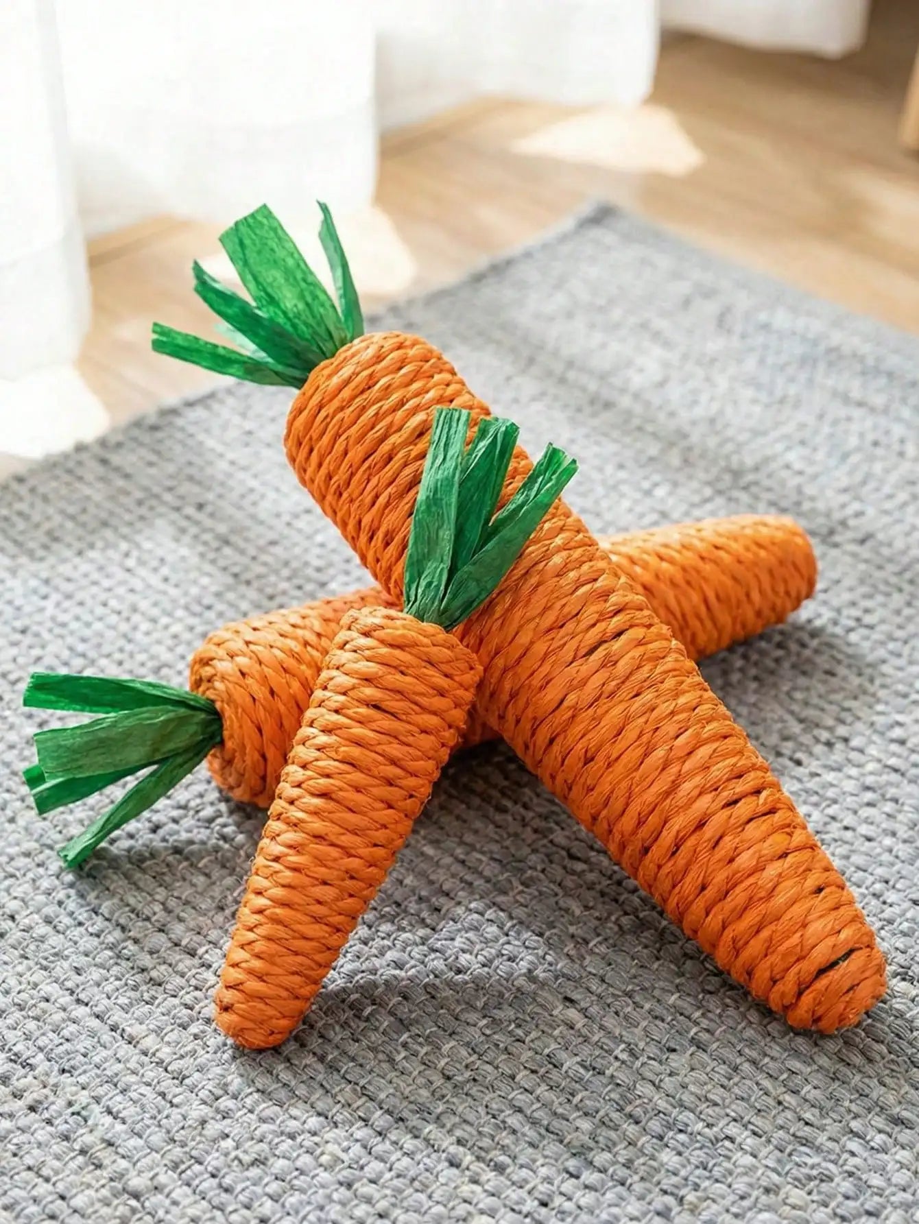 Carrot Shaped Interactive Cat Toy With Sisal Rope Entertains Cats