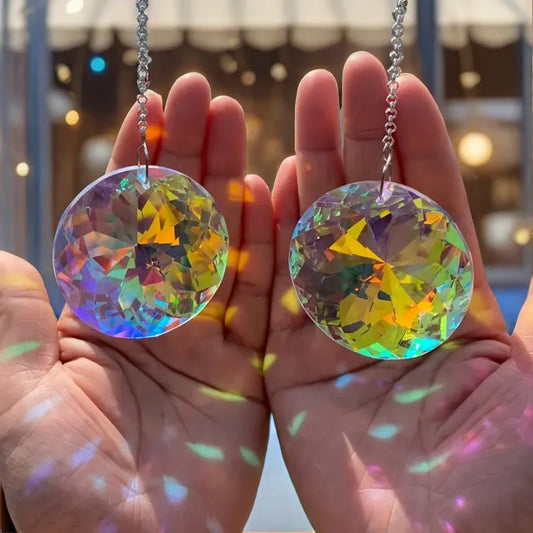 Round Crystal Sun Catchers Glass Prism Rainbow Maker