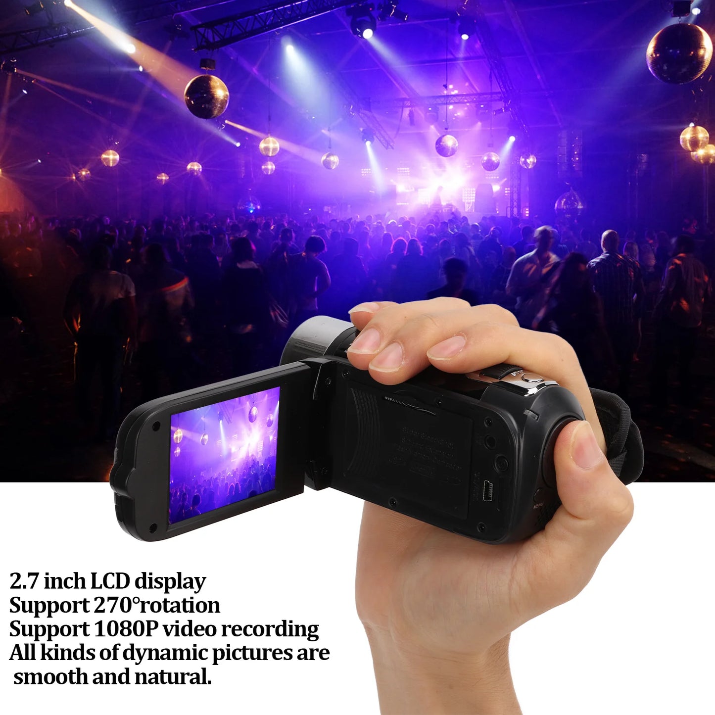 16X Zoom Camcorder 270 Degree Rotating 16MP Full HD 1080P