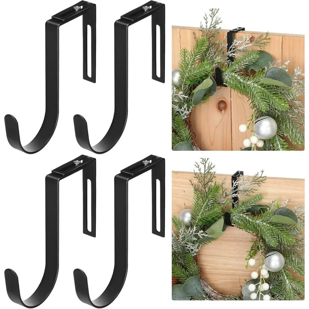 Adjustable Over Door Wreath Hanger Set For Seasonal Decorations