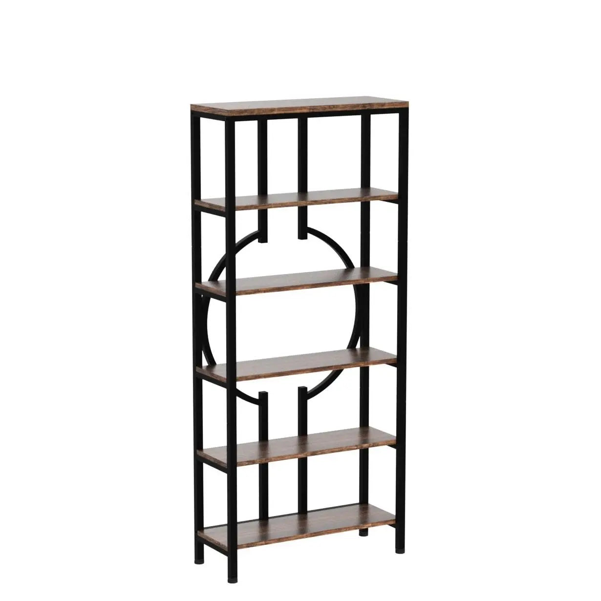 Industrial Six Tier Bookshelf Open Metal Shelving Unit