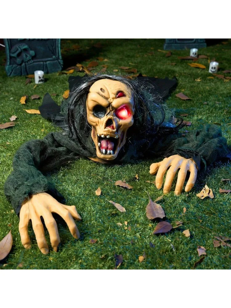 Zombie Groundbreaker Outdoor Halloween Prop With Creepy Sound Glowing Eyes