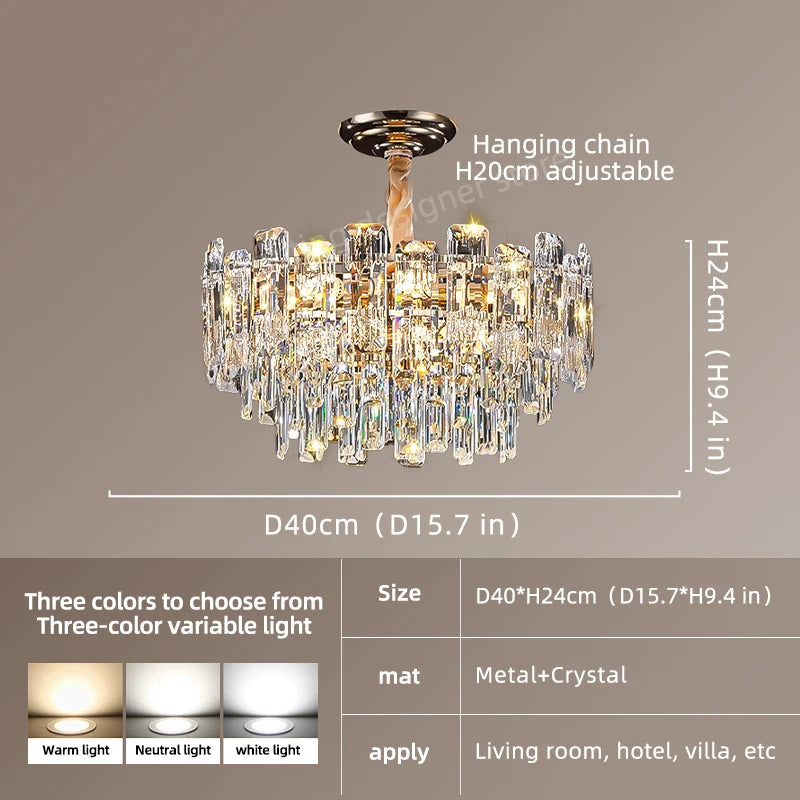 Yingxuan Loft Pendant Lighting Crystal Chandelier For Dining Room