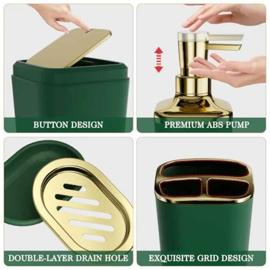 Bathroom Accessory Set With Shower Curtain And Rugs
