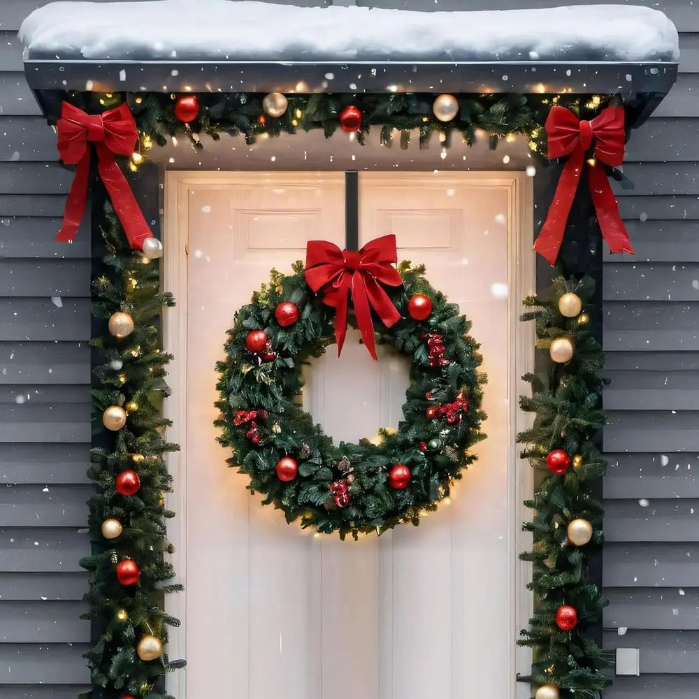 Adjustable Over Door Wreath Hanger Set For Seasonal Decorations