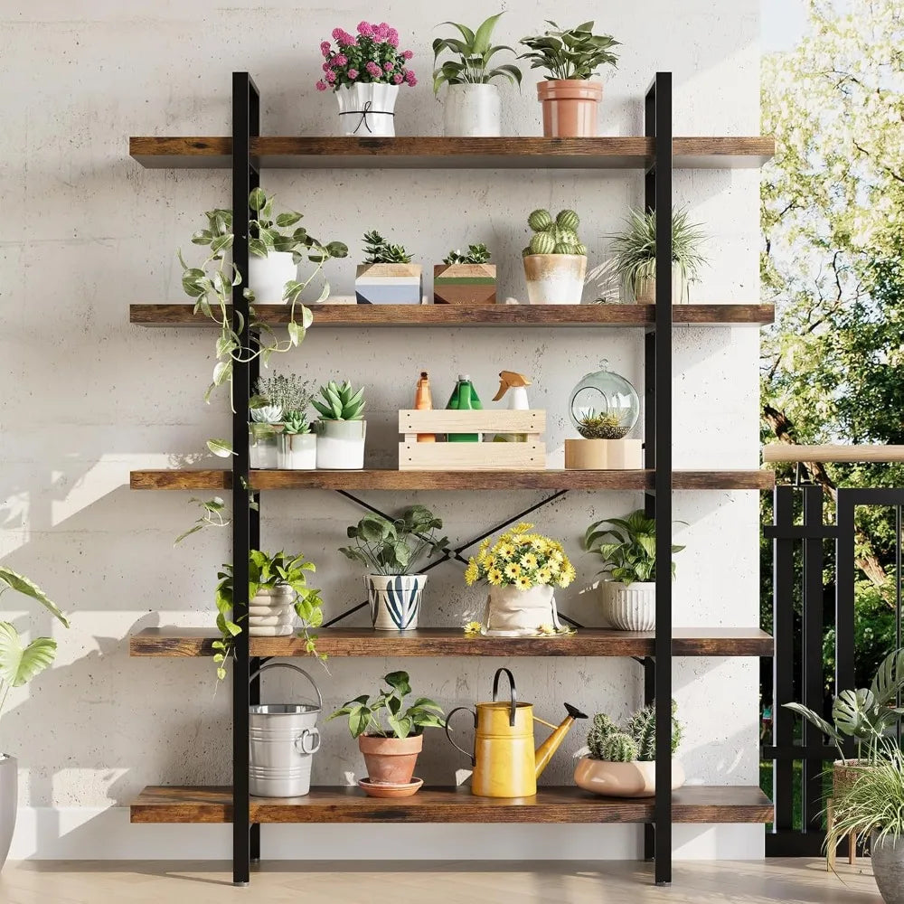 XIUWO Heavy Duty Five Tier Industrial Bookcase For Home Office