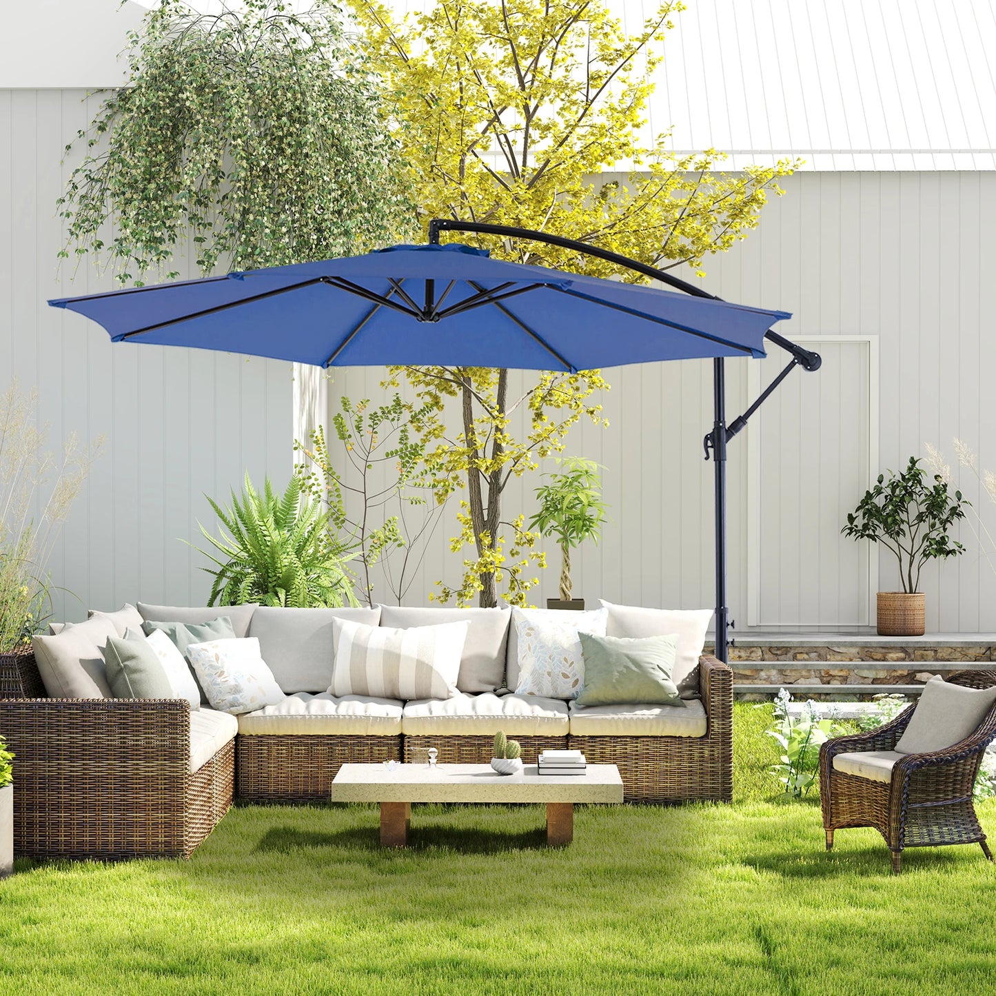 JHK Outdoor Cantilever Patio Umbrella With UV Protection Tilt