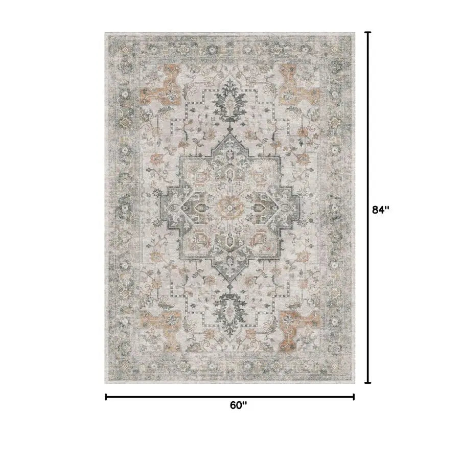 Machine Washable Non Slip Chenille Stripe Area Rug