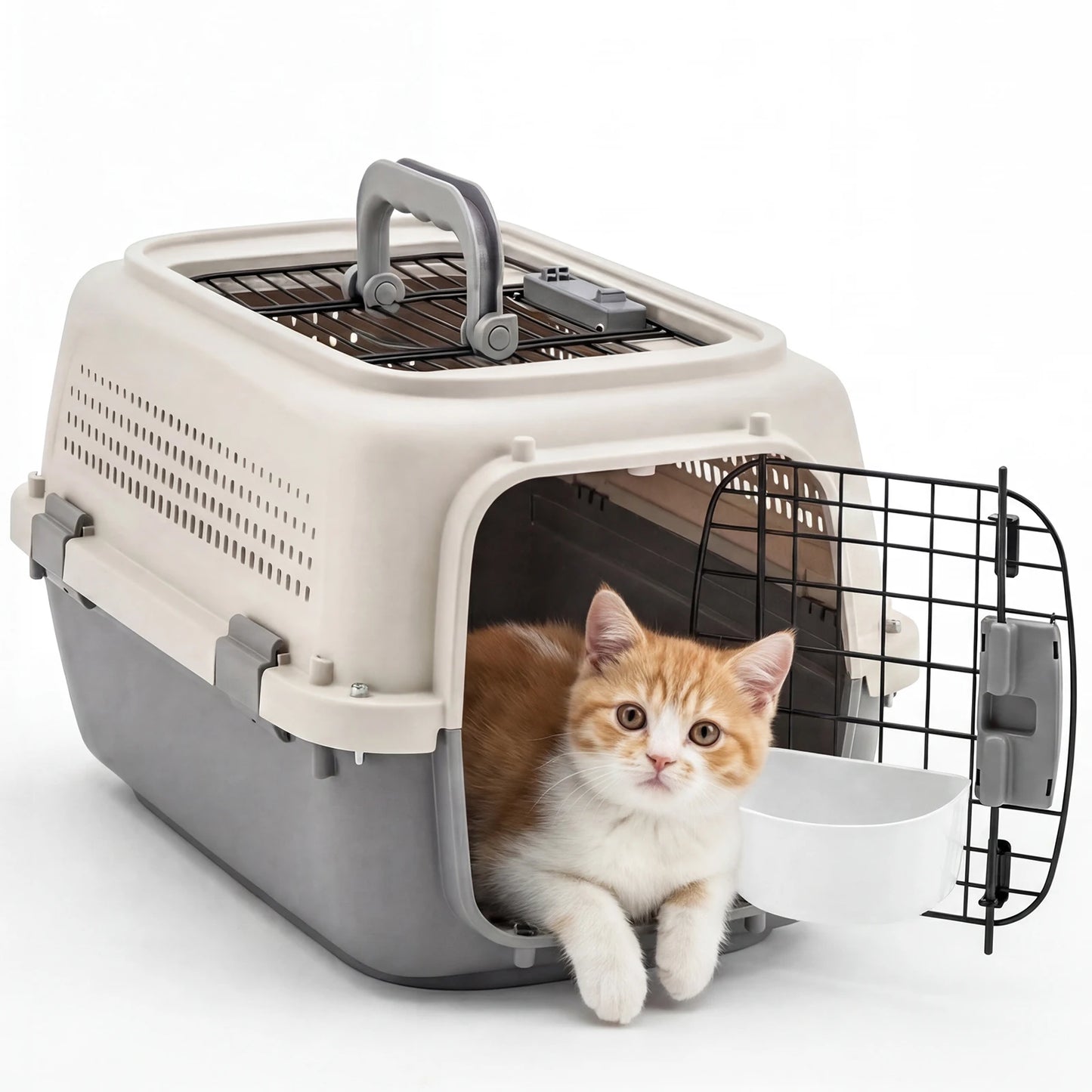 Small Pet Carrier With Front Top Load Wire Door Travel