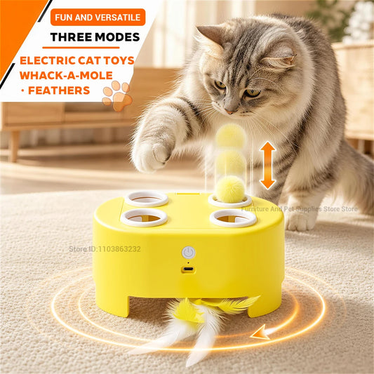 Smart Cat Toy Wand With Feathers Interactive Electric Toy