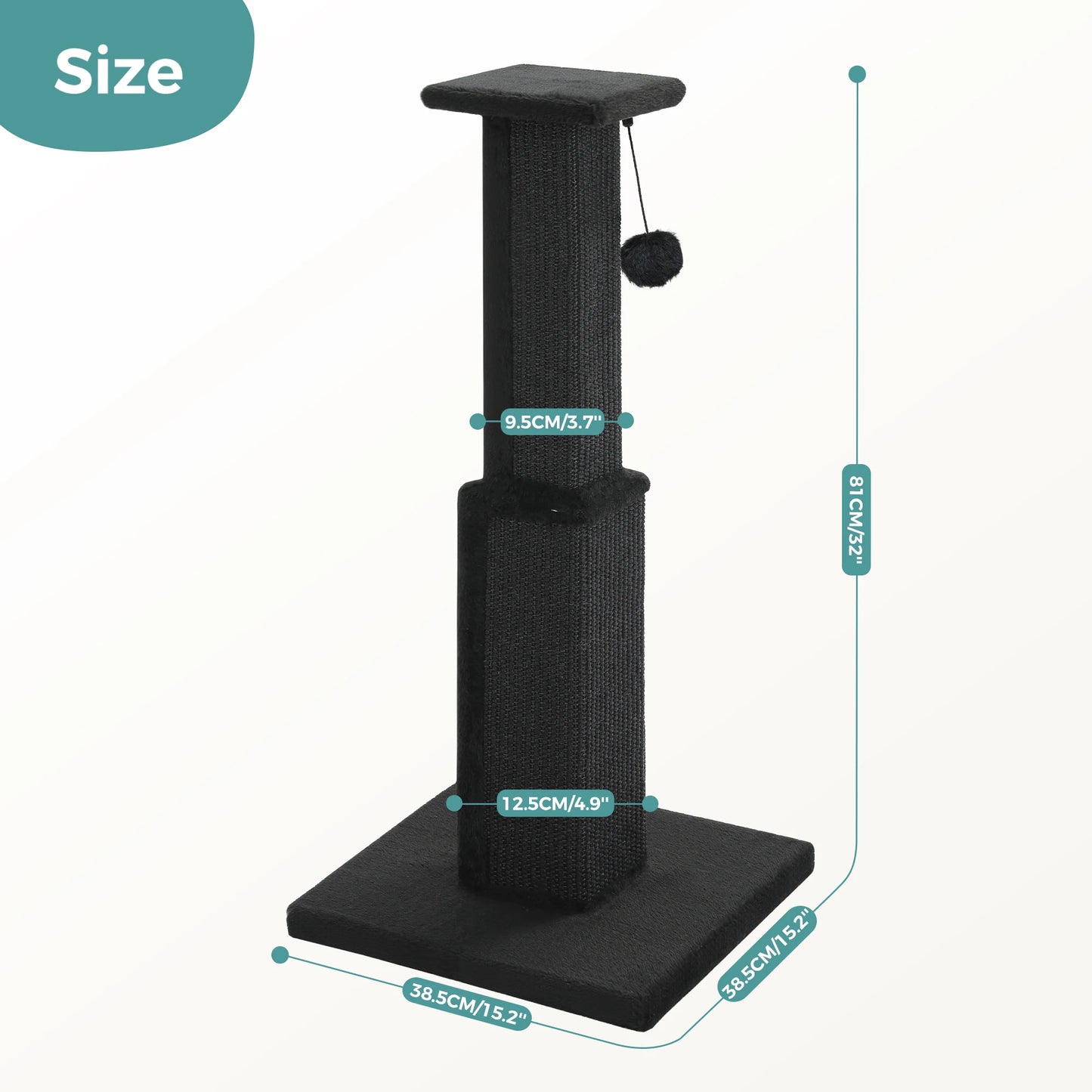 PAWZ Road Cat Scratching Post With Woven Sisal Ball