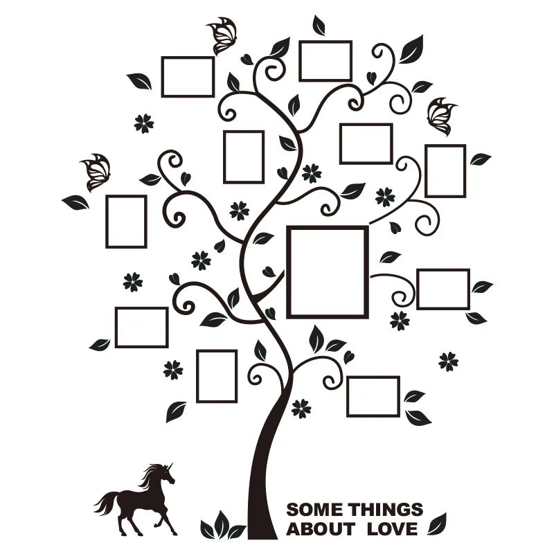 Acrylic Christmas 3D Wall Decals Family Tree Photo Frame