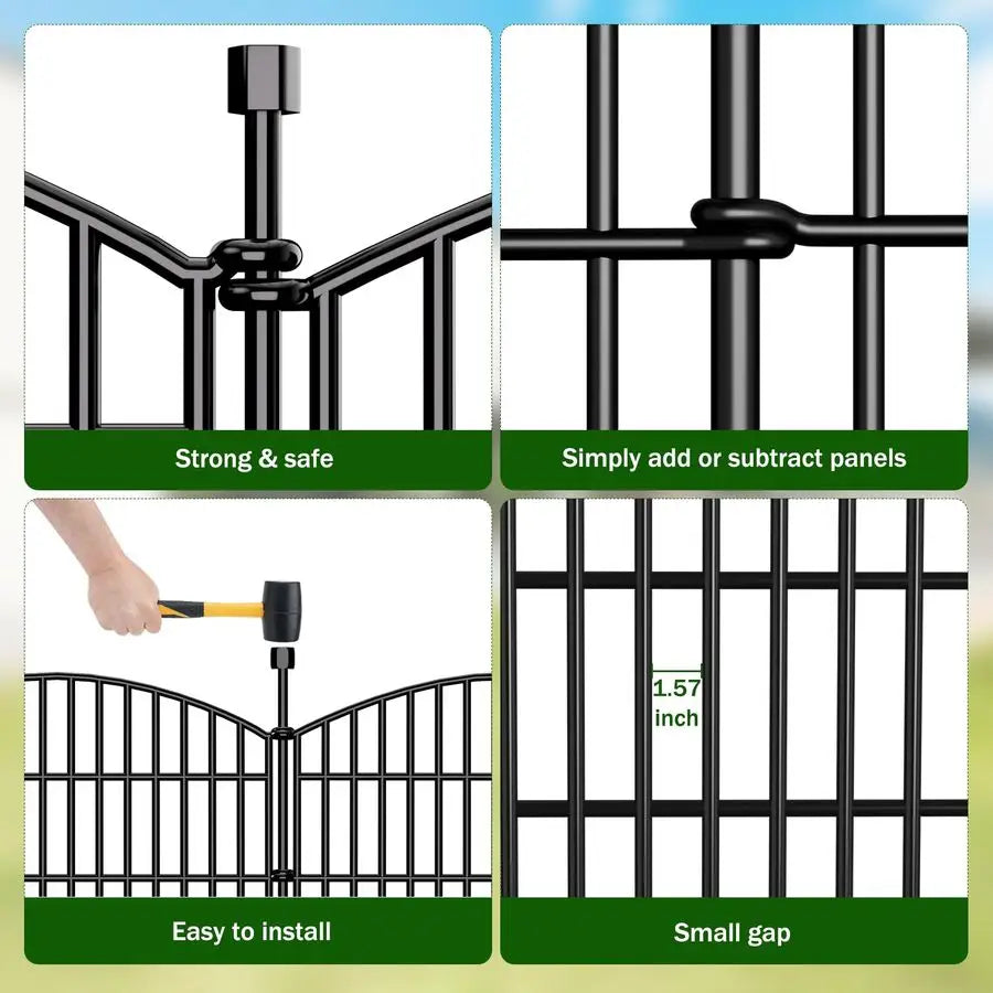 Decorative No-Dig Garden Fence Panels For Pets And Rabbits