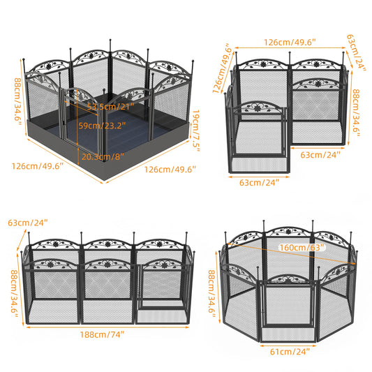 BINGOPAW Eight Panel Heavy Duty Dog Playpen for Indoor Outdoor