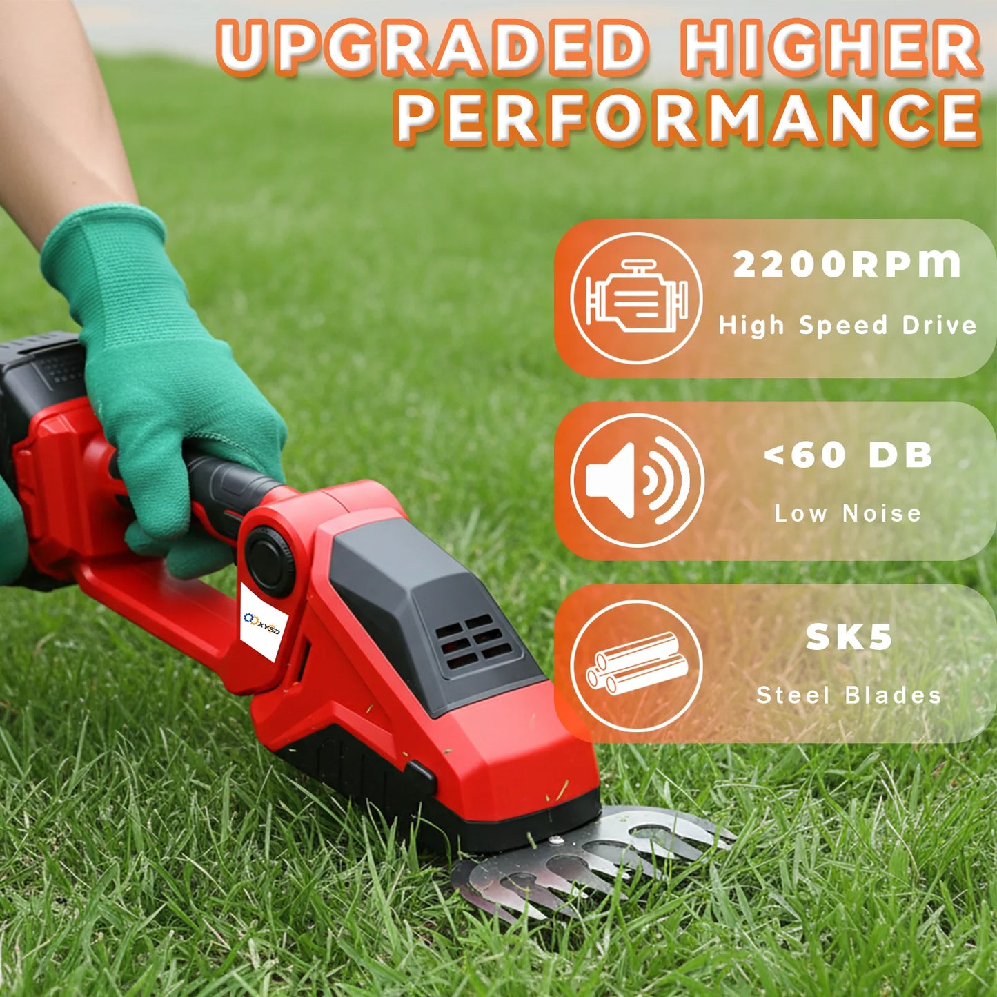 2in1 Cordless Hedge Trimmer With Battery And Grass Shear