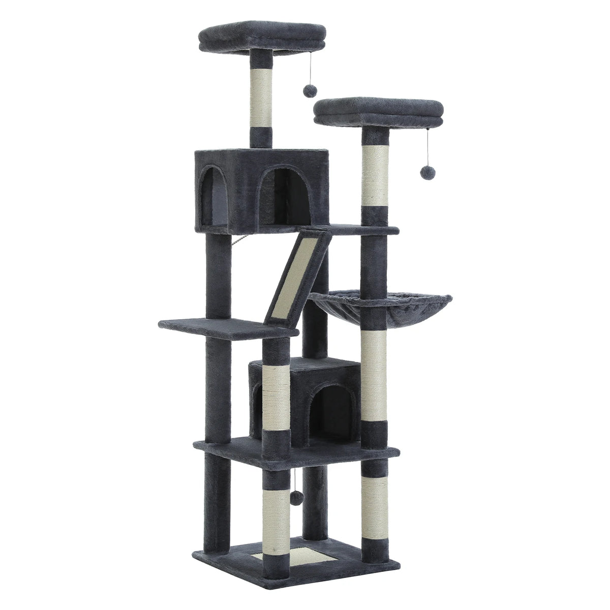 PAWZ Road Multilevel Cat Tower With Plush Condo Scratching Posts
