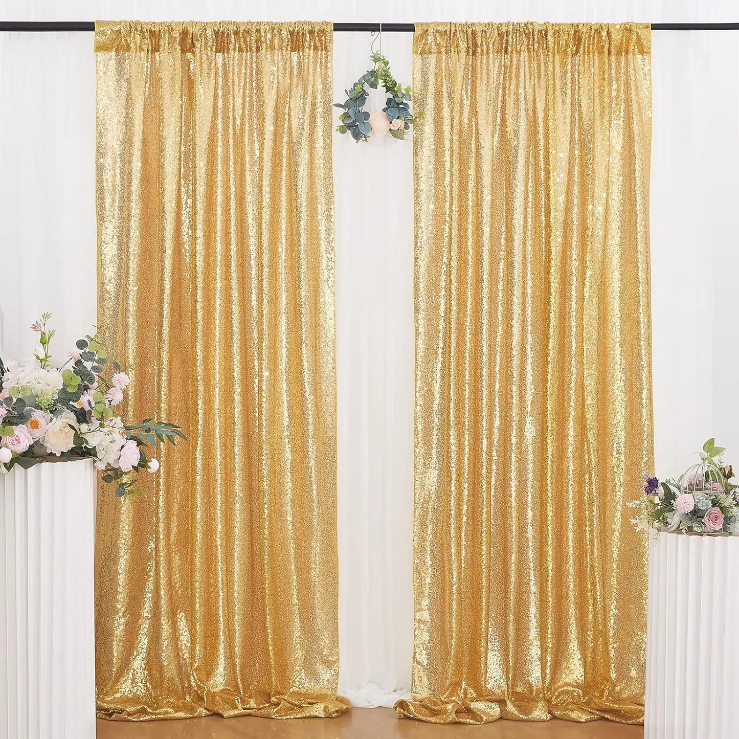 Sequin Backdrop Curtains Panels for Photography and Wedding Events
