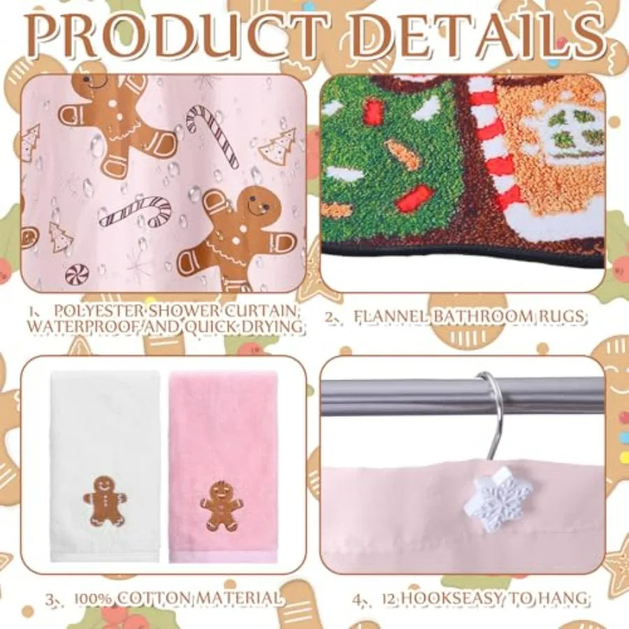 Christmas Gingerbread Man Bathroom Accessories Set