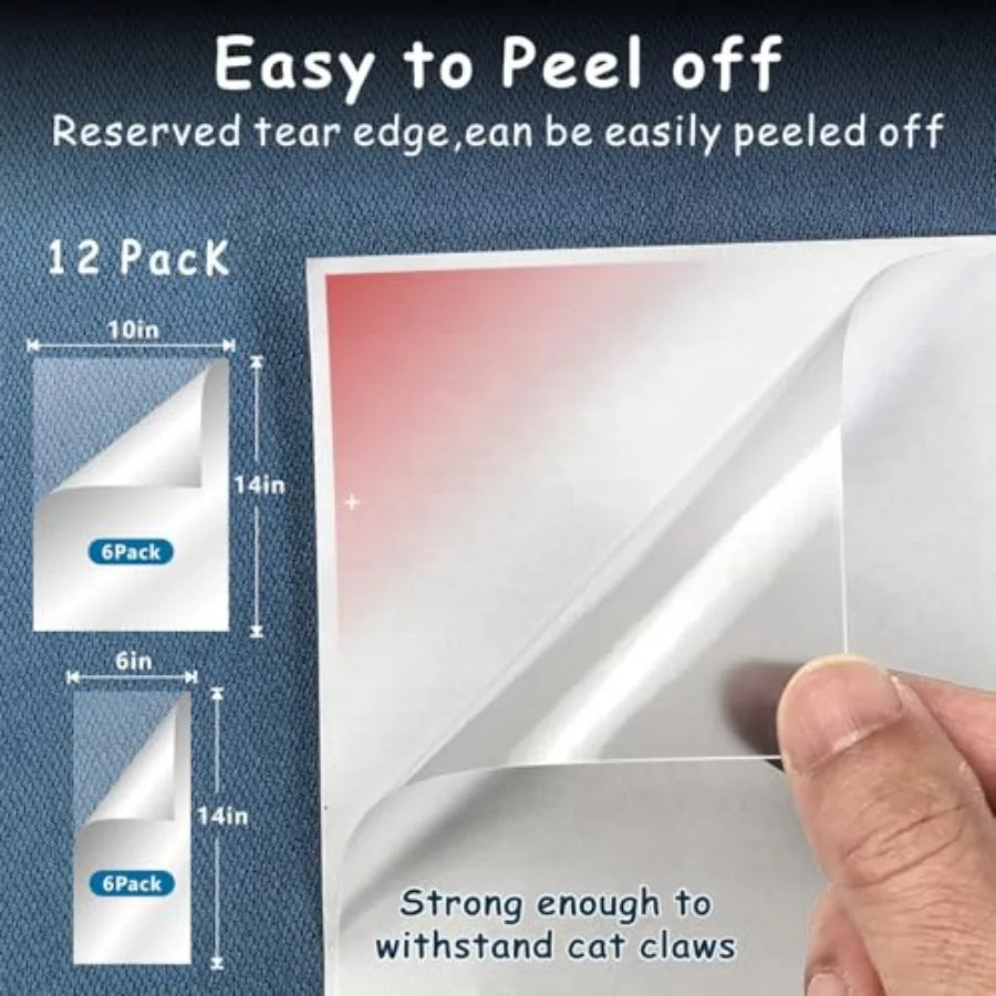 Cat Scratch Furniture Protector 12 Pack Clear Self Adhesive Guards