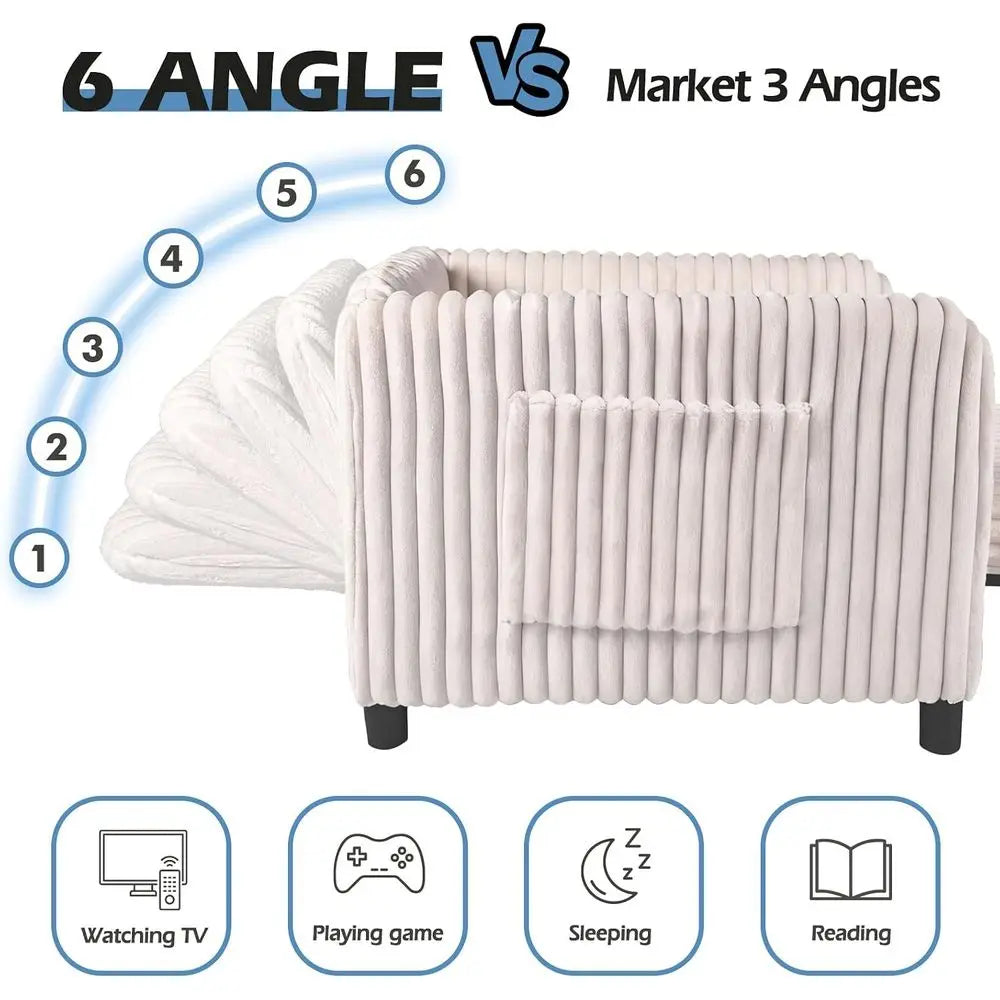 Convertible Sleeper Chair With Pull Out Bed And Cushioned Seat