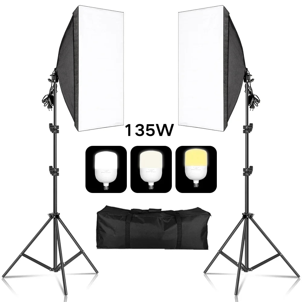 SH Continuous Softbox Lighting Kit For Photography Studio Portraits
