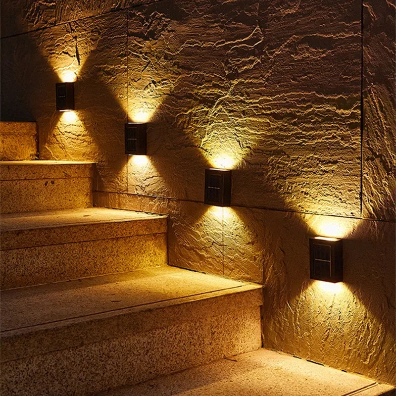 AlliLit Outdoor Solar Led Wall Light Waterproof Garden Lamp