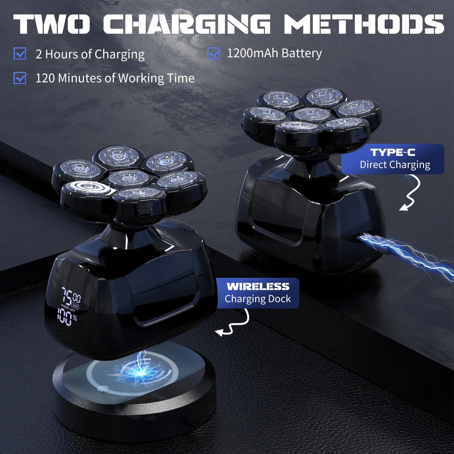 Sejoy 7D 6-in-1 Electric Razor For Men Waterproof Nose Trimmer