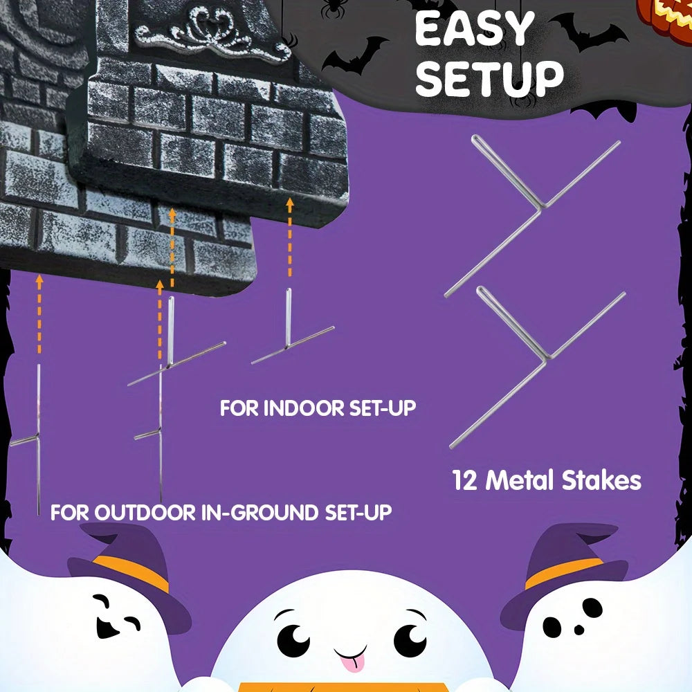 Halloween Foam Tombstones With Metal Stakes For Outdoor Decorations