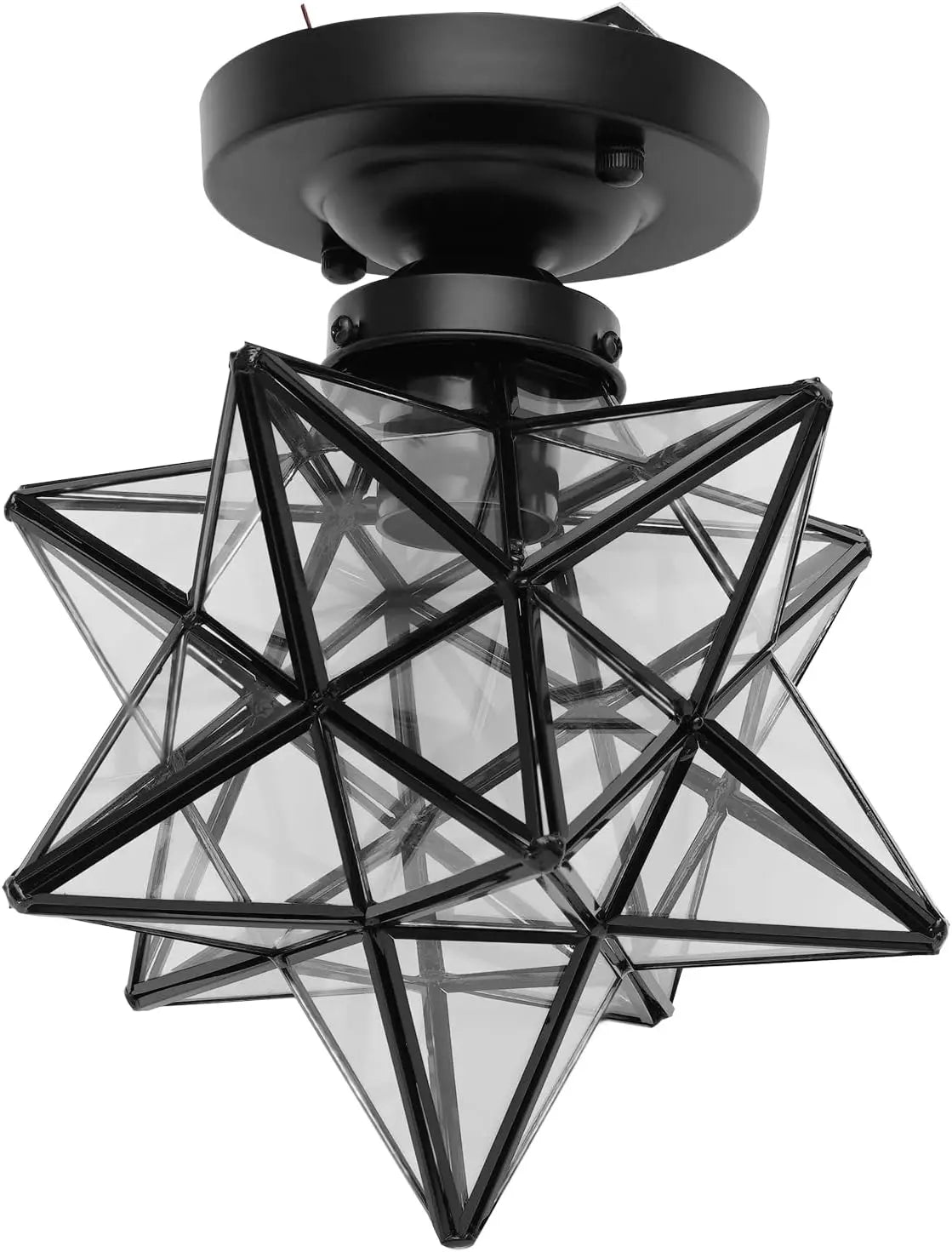 Moravian Star Ceiling Light With Transparent Shade