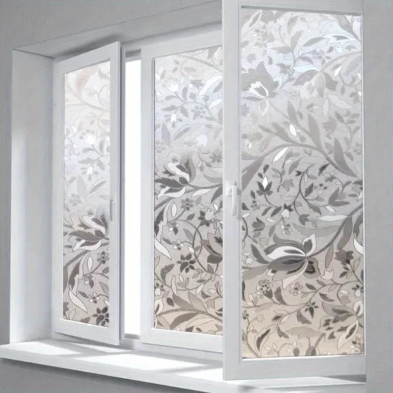 Elegant Tulip Window Film Self-Adhesive Privacy Sticker